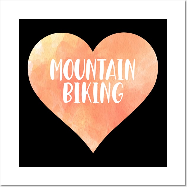 Mountain biking love heart. Perfect present for mother dad friend him or her Wall Art by SerenityByAlex